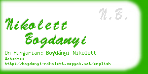 nikolett bogdanyi business card